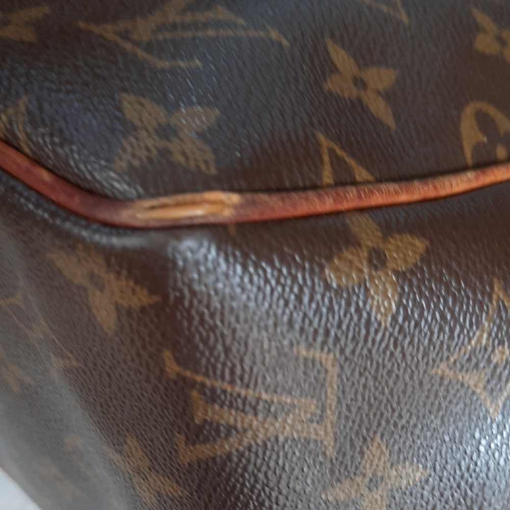 Louis Vuitton Brown Monogram Canvas Shoulder Tote with Leather Trim - Picture 6 of 16